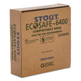 Ecosafe-6400 Bags, 13 Gal, 0.85 Mil, 24" X 30", Green, 45-box