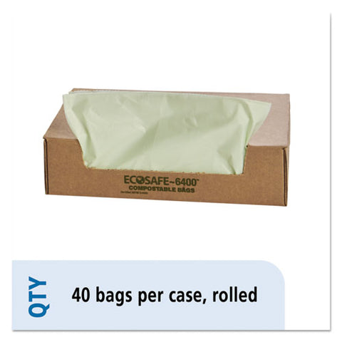 Ecosafe-6400 Bags, 48 Gal, 0.85 Mil, 42" X 48", Green, 40-box