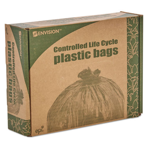 Controlled Life-cycle Plastic Trash Bags, 30 Gal, 0.8 Mil, 30" X 36", Brown, 60-box