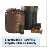 Controlled Life-cycle Plastic Trash Bags, 30 Gal, 0.8 Mil, 30" X 36", Brown, 60-box