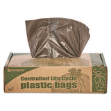 Controlled Life-cycle Plastic Trash Bags, 30 Gal, 0.8 Mil, 30" X 36", Brown, 60-box