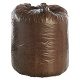 Controlled Life-cycle Plastic Trash Bags, 30 Gal, 0.8 Mil, 30" X 36", Brown, 60-box