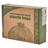 Controlled Life-cycle Plastic Trash Bags, 30 Gal, 0.8 Mil, 30" X 36", Brown, 60-box