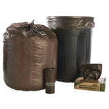 Controlled Life-cycle Plastic Trash Bags, 30 Gal, 0.8 Mil, 30" X 36", Brown, 60-box