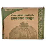 Controlled Life-cycle Plastic Trash Bags, 33 Gal, 1.1 Mil, 33" X 40", Green, 40-box