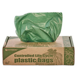 Controlled Life-cycle Plastic Trash Bags, 33 Gal, 1.1 Mil, 33" X 40", Green, 40-box