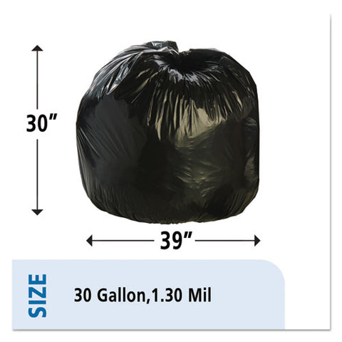 Total Recycled Content Plastic Trash Bags, 30 Gal, 1.3 Mil, 30" X 39", Brown-black, 100-carton