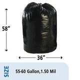 Total Recycled Content Plastic Trash Bags, 60 Gal, 1.5 Mil, 36" X 58", Brown-black, 100-carton