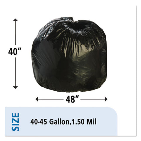 Total Recycled Content Plastic Trash Bags, 45 Gal, 1.5 Mil, 40" X 48", Brown-black, 100-carton