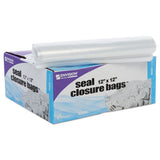 Seal Closure Bags, 2 Mil, 12" X 12", Clear, 500-carton