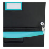 Single-drawer Mobile Filing Cabinet, 14.75w X 18.25d X 12.75h, Black-teal