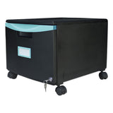 Single-drawer Mobile Filing Cabinet, 14.75w X 18.25d X 12.75h, Black-teal