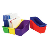 Interlocking Book Bins, 4.75" X 12.63" X 7", Assorted Colors, 5-pack