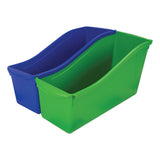 Interlocking Book Bins, 4.75" X 12.63" X 7", Assorted Colors, 5-pack