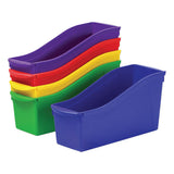 Interlocking Book Bins, 4.75" X 12.63" X 7", Assorted Colors, 5-pack