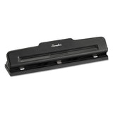 10-sheet Desktop Two-to-three-hole Adjustable Punch, 9-32" Holes, Black