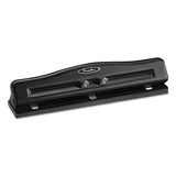 11-sheet Commercial Adjustable Three-hole Punch, 9-32" Holes, Black