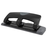 20-sheet Smarttouch Three-hole Punch, 9-32" Holes, Black-gray