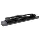 12-sheet Smarttouch Three-hole Punch, 9-32" Holes, Black-gray