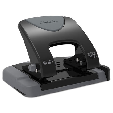 20-sheet Smarttouch Two-hole Punch, 9-32" Holes, Black-gray