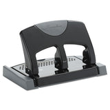 45-sheet Smarttouch Three-hole Punch, 9-32" Holes, Black-gray