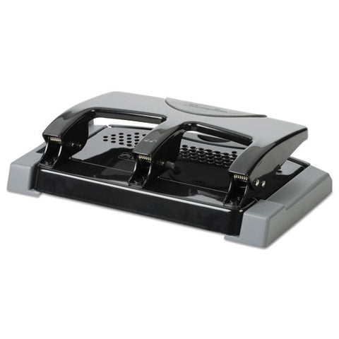 45-sheet Smarttouch Three-hole Punch, 9-32" Holes, Black-gray