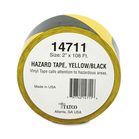 Hazard Marking Aisle Tape, 2w X 108ft Roll