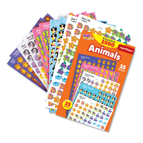 Superspots And Supershapes Sticker Packs, Animal Antics, Assorted, 2500 Stickers