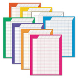 Vertical Incentive Chart Pack, 22w X 28h, 8 Assorted Colors, 8-pack