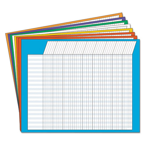 Horizontal Incentive Chart Pack, 28w X 22h, Assorted Colors, 8-pack