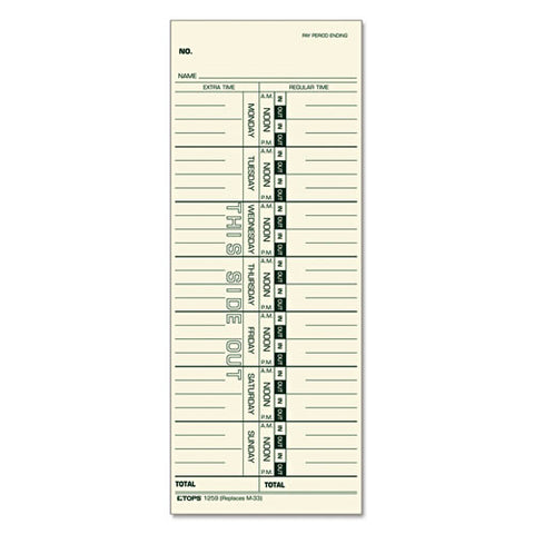 Time Card For Acroprint-ibm-lathem-simplex, Weekly, 3 1-2 X 9, 500-box