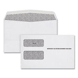 1099 Double Window Envelope, Commercial Flap, Gummed Closure, Contemporary Seam, 5.63 X 9, White, 24-pack