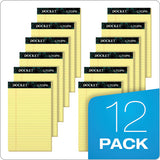 Docket Ruled Perforated Pads, Wide-legal Rule, 8.5 X 14, Canary, 50 Sheets, 12-pack