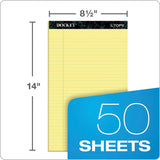 Docket Ruled Perforated Pads, Wide-legal Rule, 8.5 X 14, Canary, 50 Sheets, 12-pack