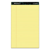 Docket Ruled Perforated Pads, Wide-legal Rule, 8.5 X 14, Canary, 50 Sheets, 12-pack