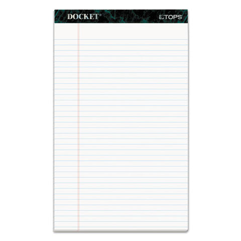 Docket Ruled Perforated Pads, Wide-legal Rule, 8.5 X 14, White, 50 Sheets, 12-pack