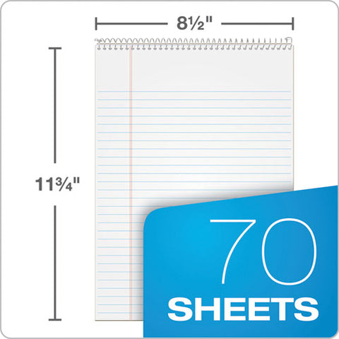 Docket Ruled Wirebound Pad With Cover, 1 Subject, Wide-legal Rule, Blue Cover, 8.5 X 11.75, 70 Sheets