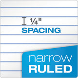 Double Docket Ruled Pads, Narrow Rule, 8.5 X 11.75, White, 100 Sheets, 4-pack