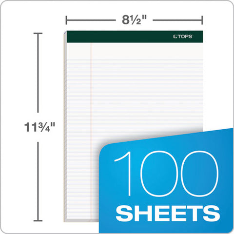 Double Docket Ruled Pads, Narrow Rule, 8.5 X 11.75, White, 100 Sheets, 4-pack