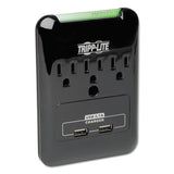 Protect It! Surge Protector, 3 Outlets-2 Usb, Direct Plug-in, 540 J, Black