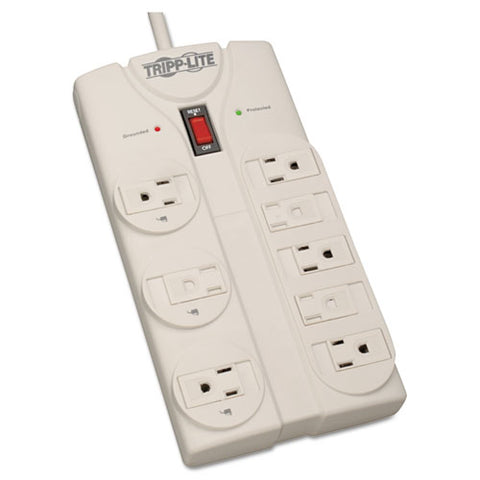 Protect It! Surge Protector, 8 Outlets, 8 Ft Cord, 1440 Joules, Light Gray