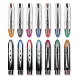 Vision Elite Stick Roller Ball Pen, Micro 0.5 Mm, Assorted Ink, Black Barrel