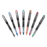 Vision Elite Stick Roller Ball Pen, Micro 0.5 Mm, Assorted Ink, Black Barrel