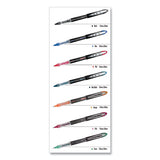 Vision Elite Stick Roller Ball Pen, Micro 0.5 Mm, Assorted Ink, Black Barrel