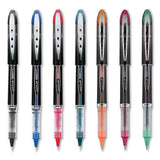 Vision Elite Stick Roller Ball Pen, Micro 0.5 Mm, Assorted Ink, Black Barrel