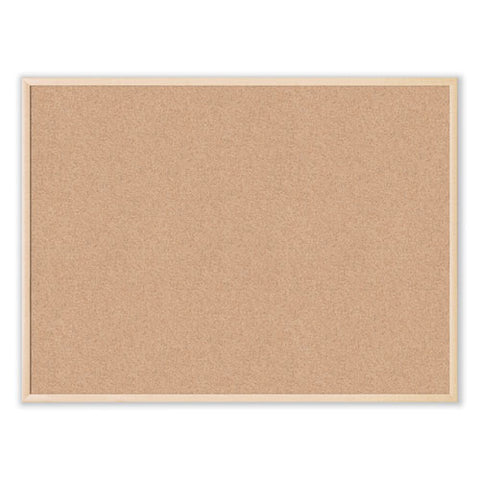 Cork Bulletin Board, 47 X 35, Tan Surface, Birch Wood Frame