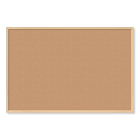 Cork Bulletin Board, 70 X 47, Tan Surface, Birch Wood Frame