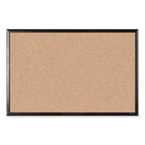 Cork Bulletin Board With Black Aluminum Frame, 35 X 23, Tan Surface