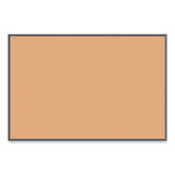 Cork Bulletin Board With Black Aluminum Frame, 70 X 47, Tan Surface