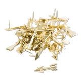 Fashion Push Pins, Steel, Gold, 3-8", 36-pack